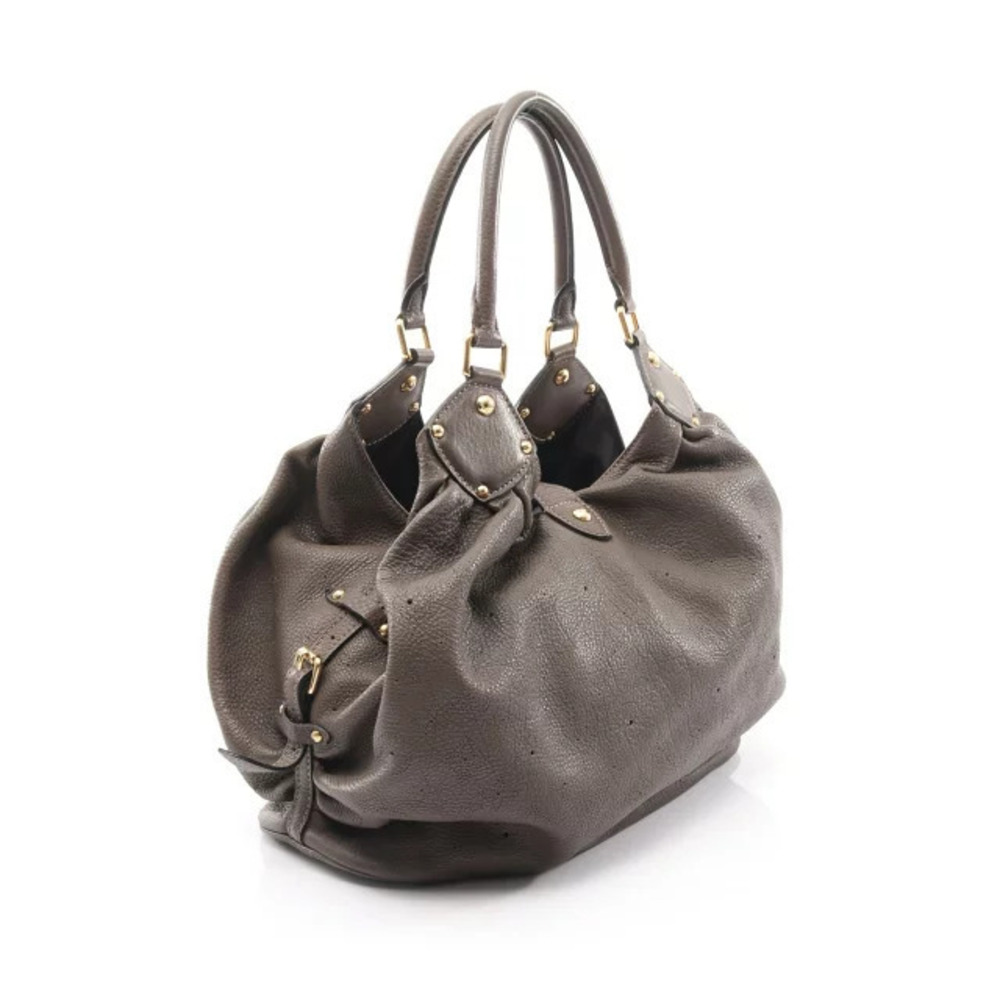 Louis Vuitton Bag Mahina Gray Leather Shoulder Gray